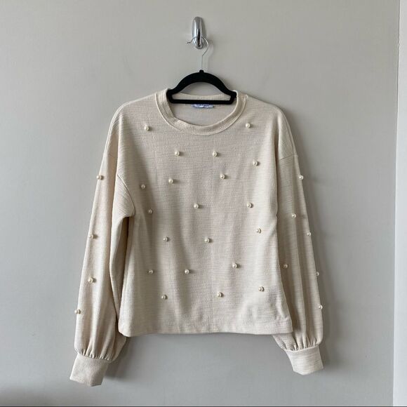 ZARA-PEARL Textured Balloon Sleeve Pullover (Medium) - Picture 2 of 10